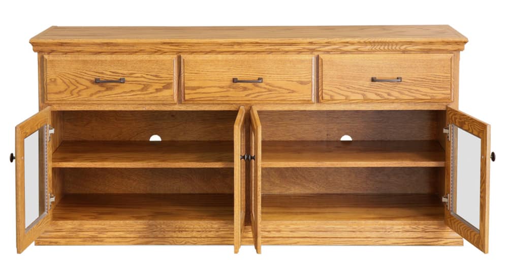 Traditional CN8 TV Media Console shown with open doors Traditional CN8 TV Media Console shown with open doors