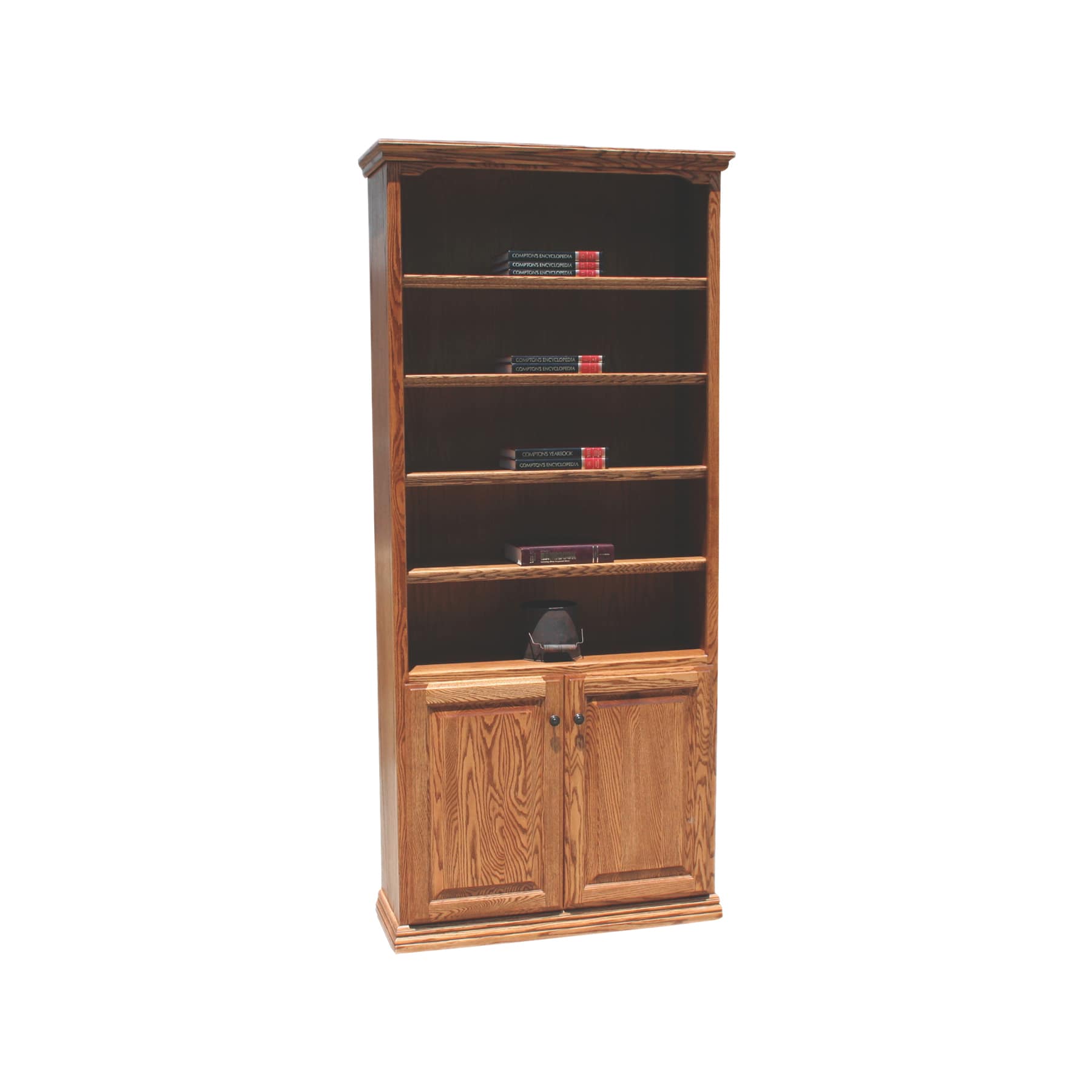 Traditional BK5 2-Door Library Bookcase shown in Oak Traditional BK5 2-Door Library Bookcase shown in Oak