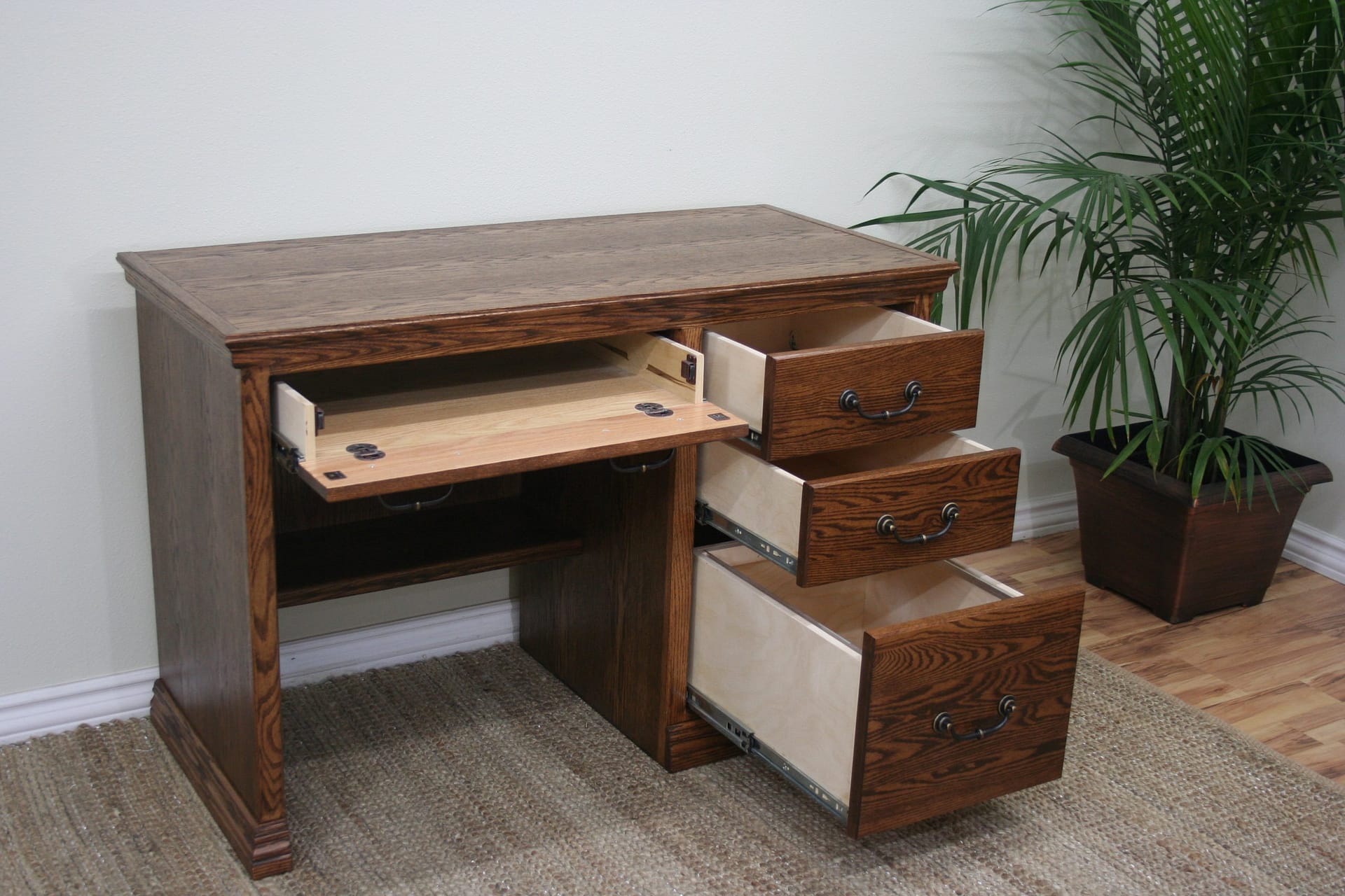 Traditional T600 Desk with drawers open Traditional T600 Desk with drawers open