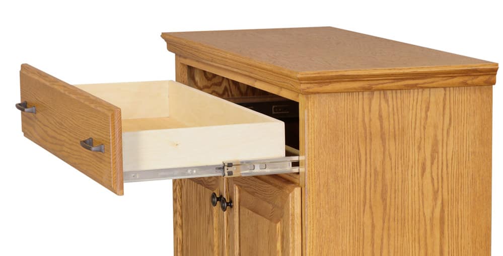 Traditional CN3 TV Media Console shown with open drawer Traditional CN3 TV Media Console shown with open drawer